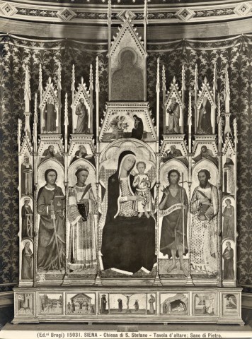 Brogi — Siena - Chiesa di S. Stefano - Tavola d'altare; Sano di Pietro — insieme